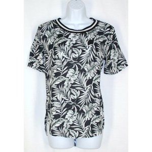 Hollister Hawaiian Top S Black White Ribbed Neck Hi Lo